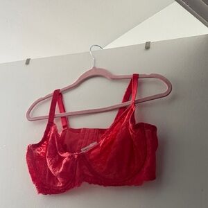 Elegant Coral Lace Bra